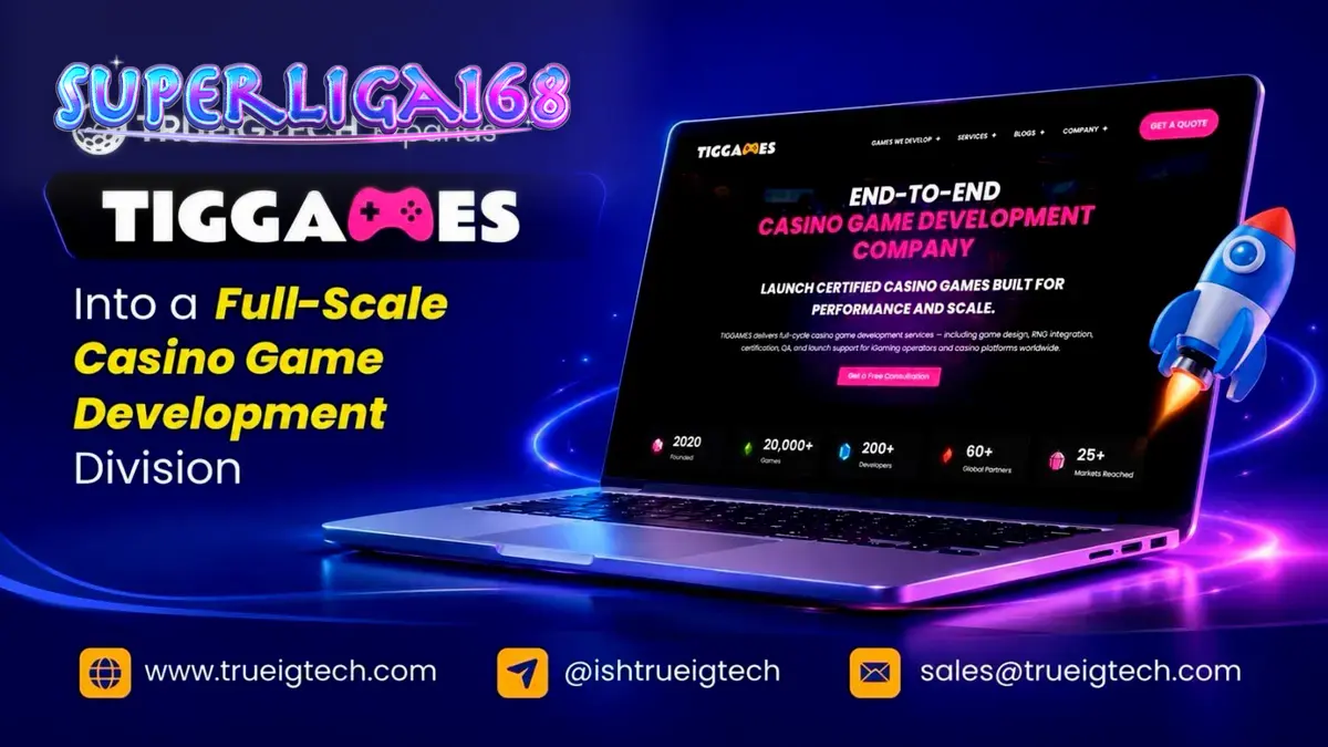 Ilustrasi teknologi pengembangan game kasino modern